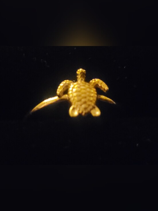 unmarked Jewelry - Dainty Gold Tone Sea Turtle Adjustable Ring - Size O/S (Fits Most)